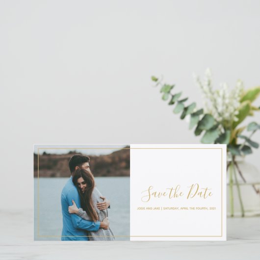 Modern je eigen foto, sla de datumkaart op bedankkaart (Staand voorkant)