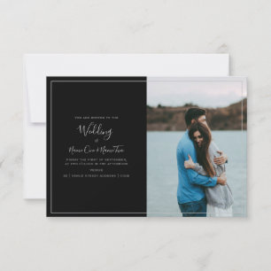 Modern je eigen foto, trouwuitnodigkaart. bedankkaart