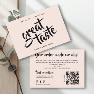 Modern, je hebt een goede smaak qr code bedankt visitekaartje