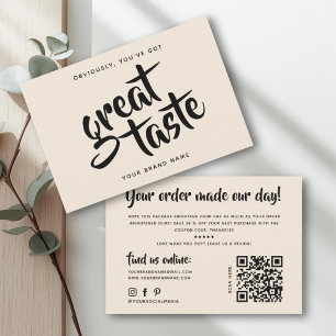 Modern, je hebt een goede smaak qr code bedankt visitekaartje