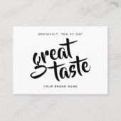 Modern, je hebt een goede smaak qr code bedankt visitekaartje (Voorkant)