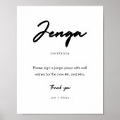 Modern Jenga bruiloft Gast Boek teken Poster (Voorkant)