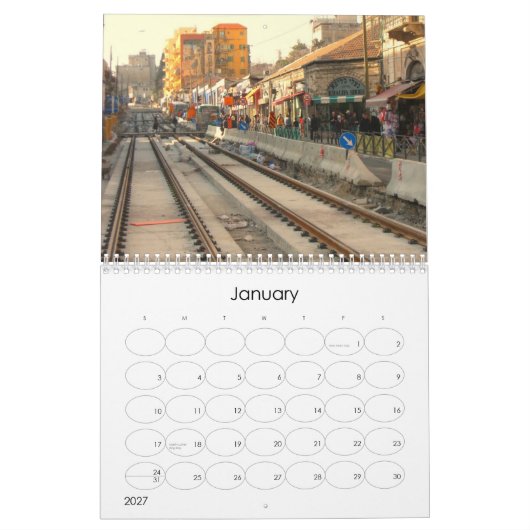 Modern Jerusalem Kalender (Jan 2027)