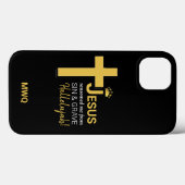 Modern JESUS RANSOMED ME Christelijk Monogram Case-Mate iPhone Case (Achterkant (horizontaal))