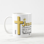 Modern JESUS RANSOMED ME Christelijk Pasen Koffiemok (Links)