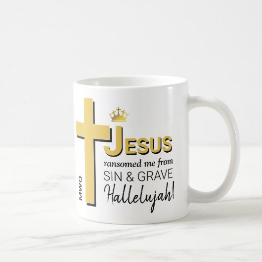 Modern JESUS RANSOMED ME Christelijk Pasen Koffiemok (Rechts)