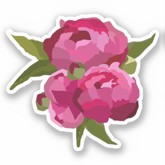 Modern Jewel Peony Sticker (Voorkant)