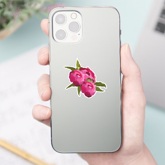 Modern Jewel Peony Sticker (Telefoon)