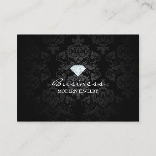Modern Jewelry Classic Black Damask Visitekaartje (Voorkant)