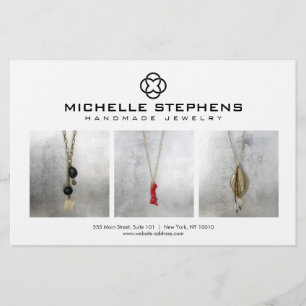 Modern Jewelry Designer Logo en Photography White Flyer