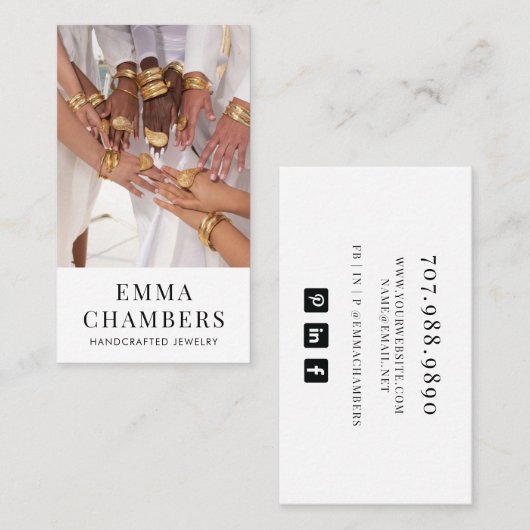 Modern Jewelry Designer Visitekaartje (Voorkant / Achterkant)