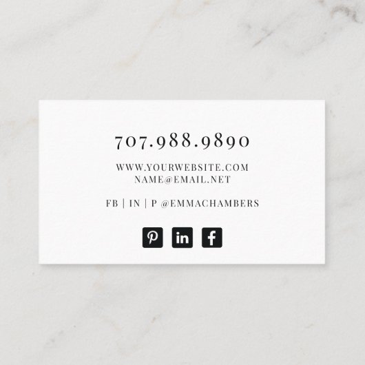 Modern Jewelry Designer Visitekaartje (Achterkant)