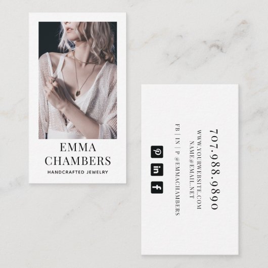 Modern Jewelry Designer Visitekaartje (Voorkant / Achterkant)