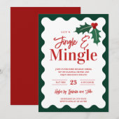 Modern Jingle and Mingle Christmas Party Feestdagenkaart (Voorkant / Achterkant)