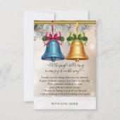 Modern Jingle Bells Kerst Ornament Baby shower Bedankkaart (Voorkant)