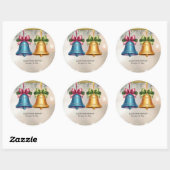 Modern Jingle Bells Kerst Ornament Baby shower Ronde Sticker (Vel)