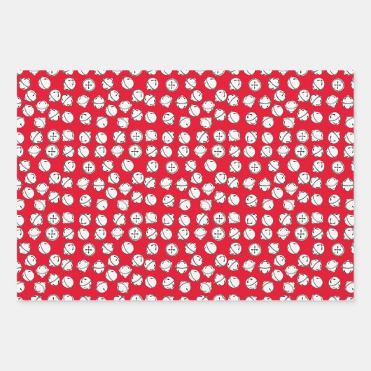 Modern Jingle Bells Pattern Inpakpapier Vel (Voorkant)