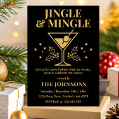 Modern Jingle & Mingle Christmas Cocktail Party Kaart