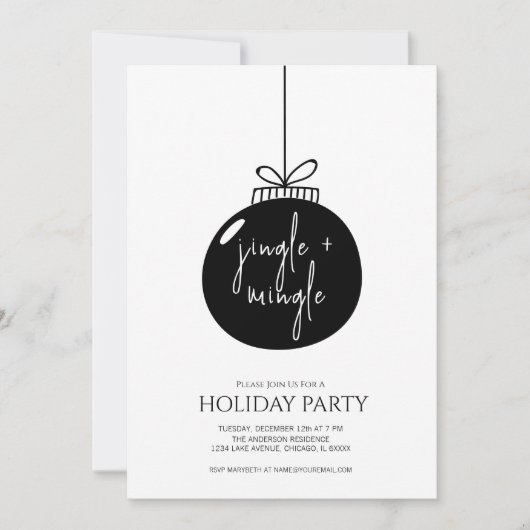 Modern Jingle & Mingle Kerstfeestdag Kaart (Voorkant)