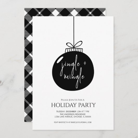 Modern Jingle & Mingle Kerstfeestdag Kaart (Voorkant / Achterkant)