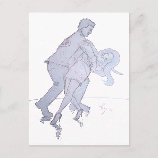 Modern Jive Ceroc Competition Dancers Briefkaart (Voorkant)