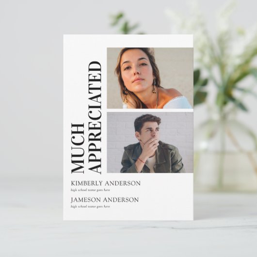 Modern Joint Afstuderen Bedankkaart (Staand voorkant)