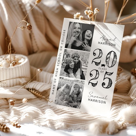 Modern Joint Afstuderen Foto Feestdagenkaart