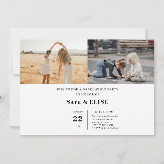 Modern Joint Afstuderen, twee personen nu en dan Kaart (Achterkant)