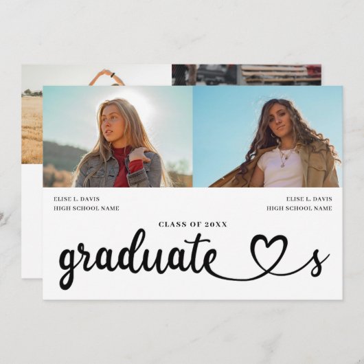 Modern Joint Afstuderen, twee personen nu en dan Kaart (Voorkant / Achterkant)