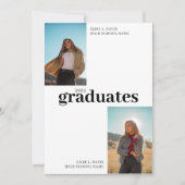 Modern Joint Graduation Party, vieren twee Afstude Kaart (Voorkant)