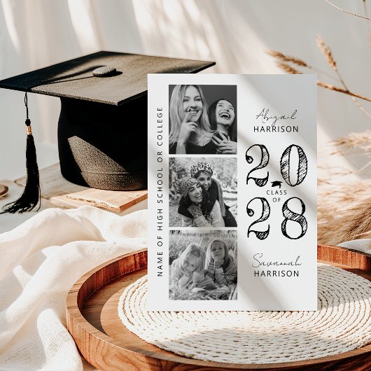 Modern Joint Graduation Photo Aankondiging