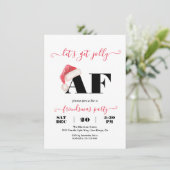 Modern Jolly AF Friendsmas Funny Kerstparty Kaart (Staand voorkant)