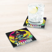 Modern Jolly Roger Glazen Onderzetter (Schuin)