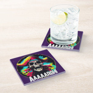 Modern Jolly Roger Glazen Onderzetter