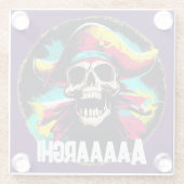 Modern Jolly Roger Glazen Onderzetter (Achterkant)