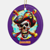 Modern Jolly Roger Keramisch Ornament (Links)