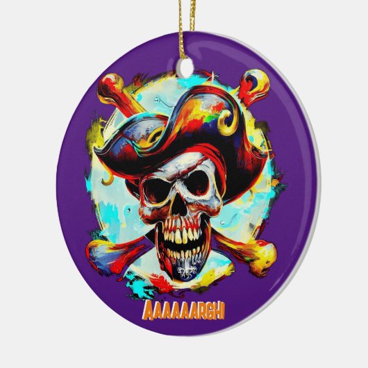 Modern Jolly Roger Keramisch Ornament (Links)