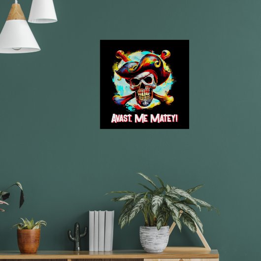 Modern Jolly Roger Poster (Woonkamer 1)