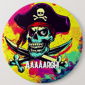 Modern Jolly Roger Ronde Button 6,0 Cm (Voorkant)