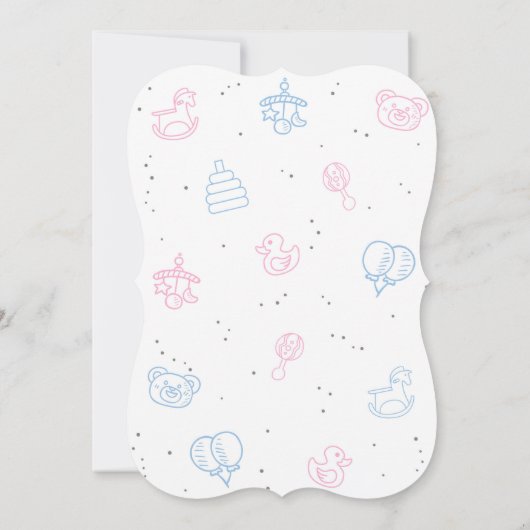 Modern, Jongen of Meisje, Genderonthulling, Roze e Kaart (Achterkant)