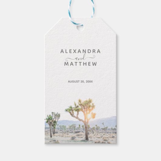 Modern Joshua Tree Welcome Boho Wedding Cadeaulabel (Voorkant)