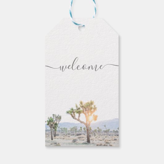 Modern Joshua Tree Welcome Boho Wedding Cadeaulabel (Achterkant)