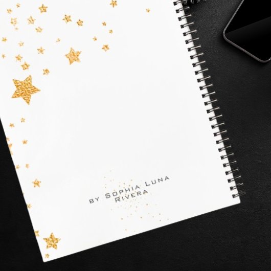 Modern Journal Gold Stars Watercolor Feminine  Notitieboek