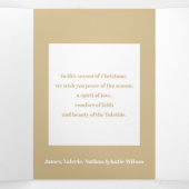 Modern Joy Block Letter 3-Photo Gold Drieluik Kaart (Binnenkant midden)