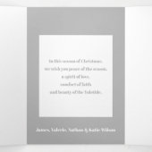 Modern Joy Block Letter 3-Photo-Silver Drieluik Kaart (Binnenkant midden)