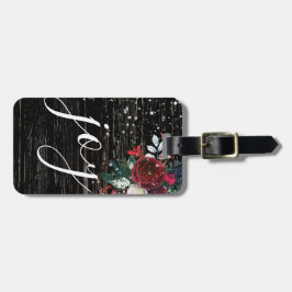 Modern Joy Christmas Floral Bagagelabel