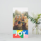 Modern JOY Colorful Mosaic Holiday-fotokaart (Staand voorkant)