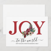 Modern Joy Floral Typografie Red White Floral (Voorkant / Achterkant)