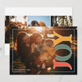 Modern Joy Holiday Photo Card Feestdagenkaart (Voorkant / Achterkant)