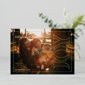 Modern Joy Holiday Photo Card Folie Feestdagenkaart (Staand Voorkant)